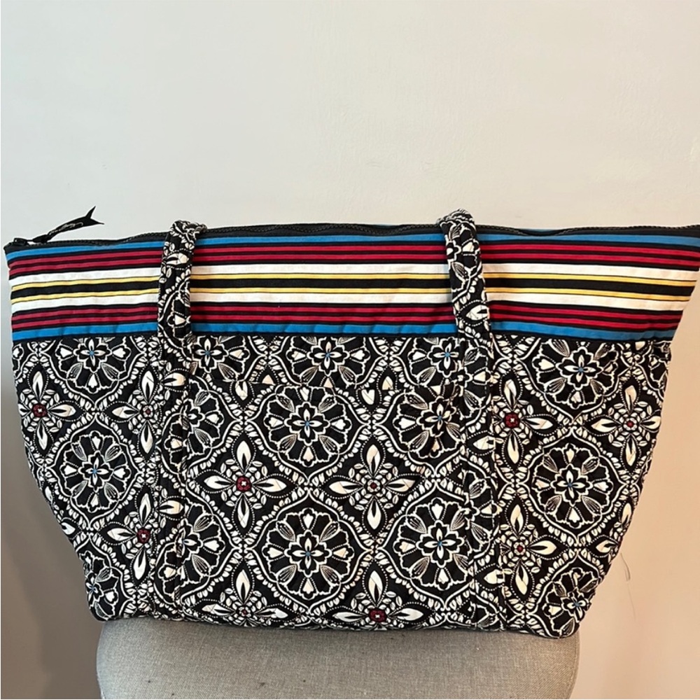 Vera Bradley Black and Multicolor Tote Bag
